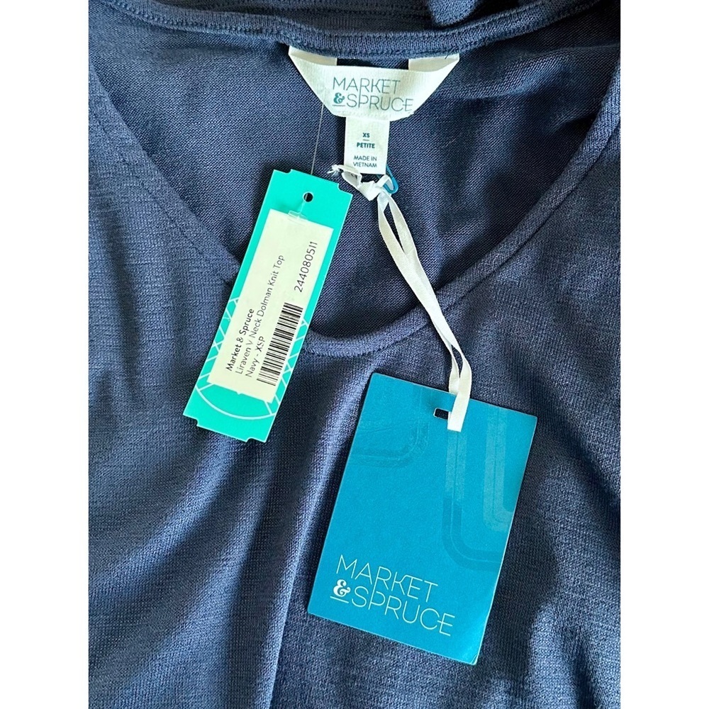 Nwt Market & Spruce Liraven V Neck Dolman Knit Top - Petite Xs — image 3 of 4